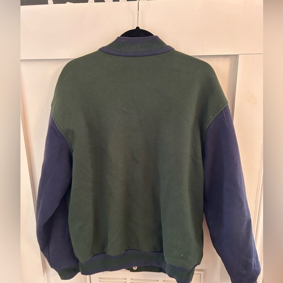 Vintage Fruit of the Loom Green Letterman bomber Varsity Jacket - Picture 4 of 6